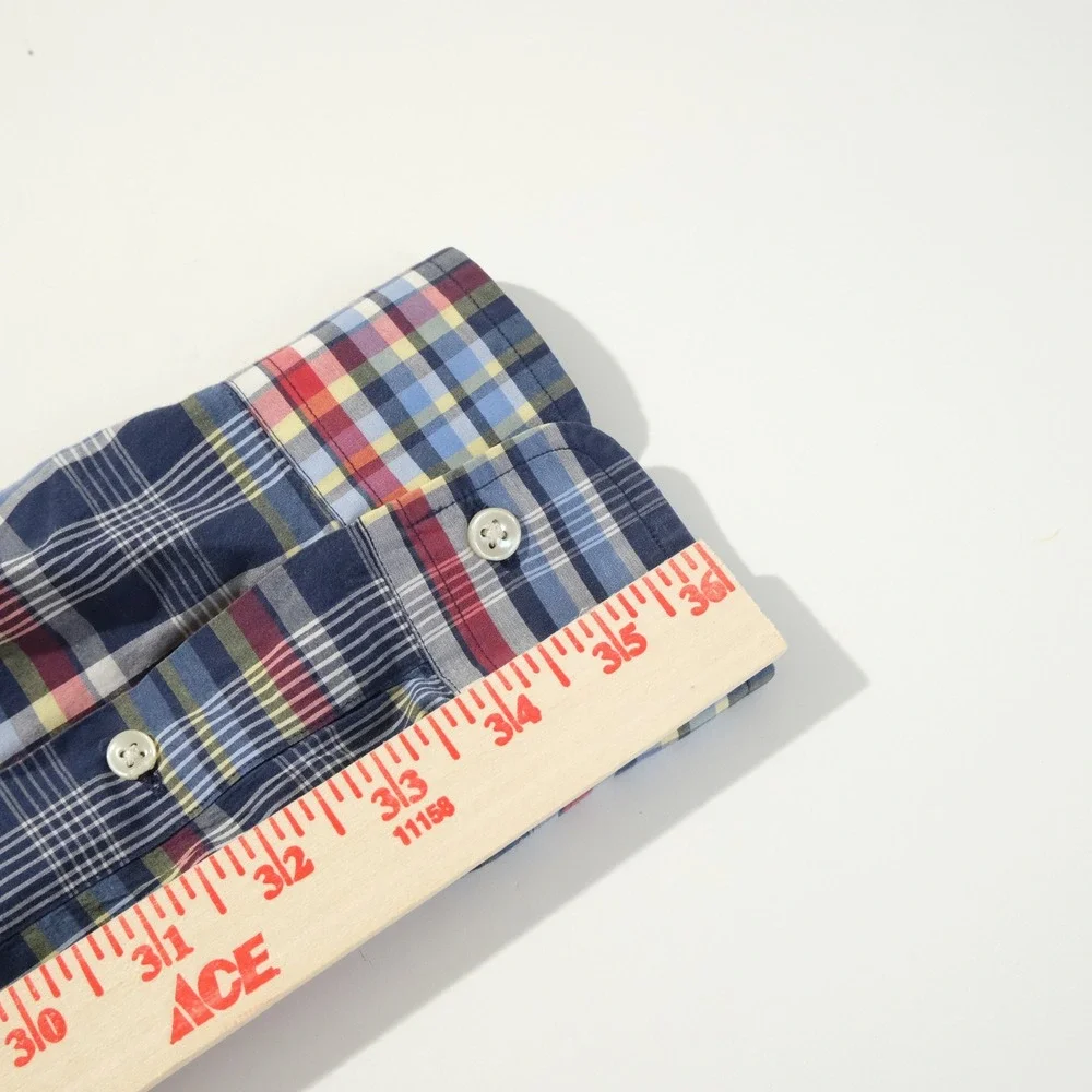 Polo Ralph Lauren XXL Custom Fit Button Down Shirt Red White Blue Plaid Mens